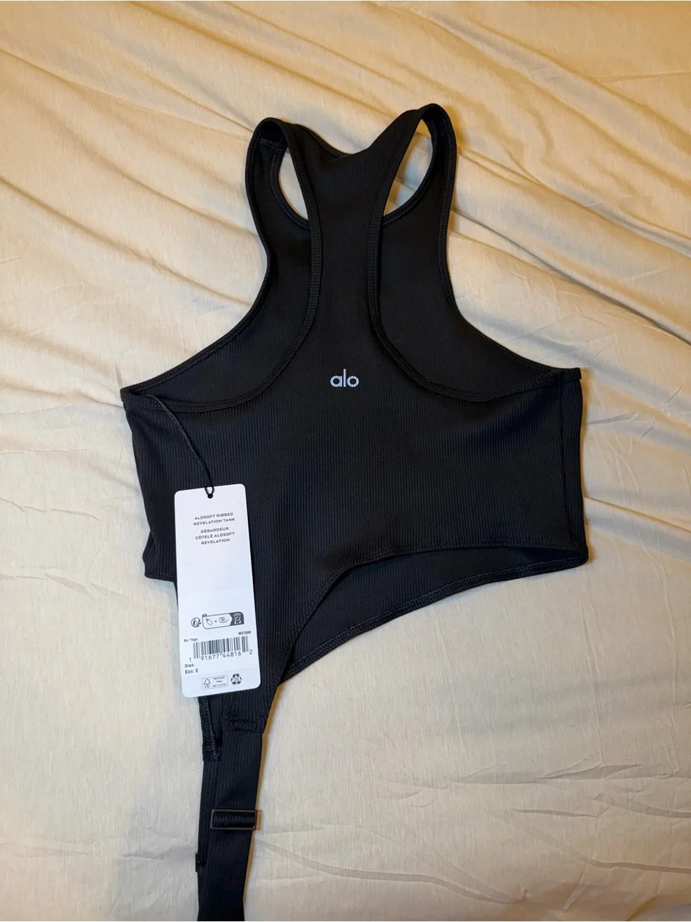 Alo Yoga Alosoft Ribbed Revelation Tank – Black Size S